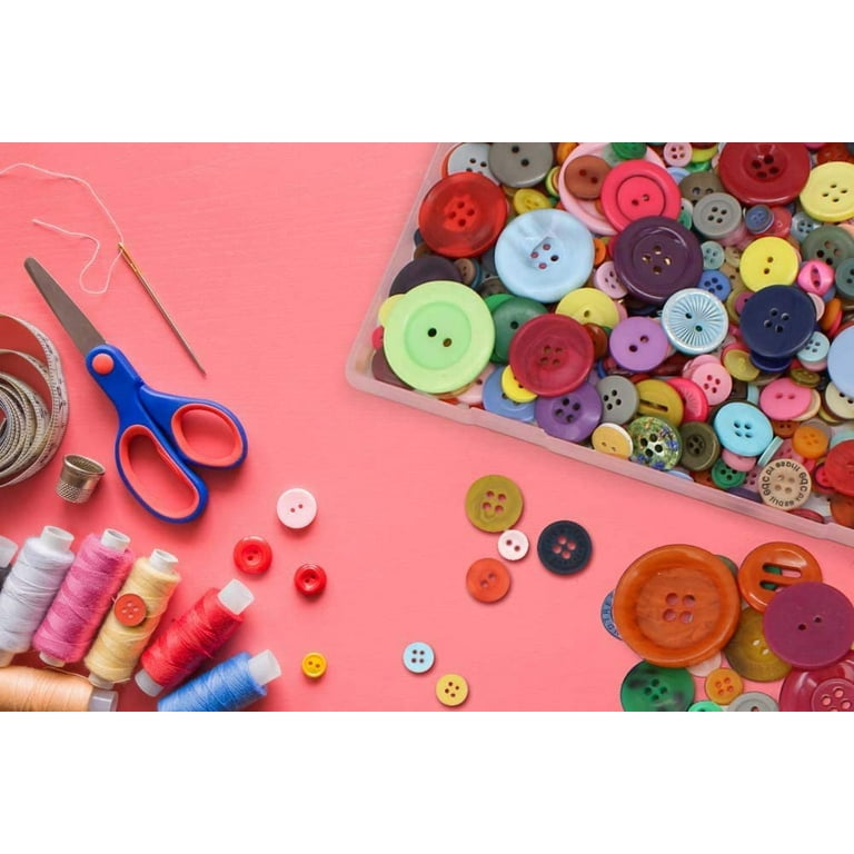 DIY Assorted Sizes Resin Buttons,Round Craft Buttons for Sewing