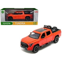2023 Toyota Tundra TRD 4x4 Pickup Truck Solar Octane Orange with Sunroof and Wheel Rack 1/24 Diecast Model Car