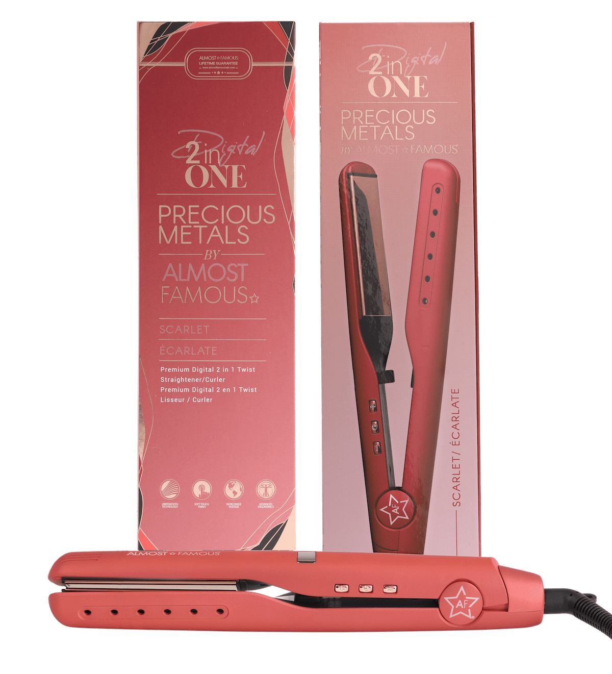 Precious Metals 2inONE Digital Twist Flat Iron Rose Gold