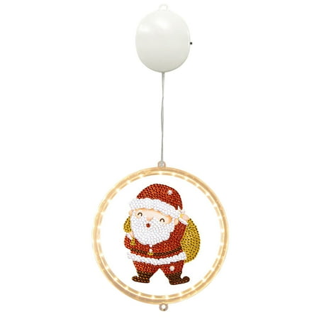 

Heiheiup Small Night Light Painting Christmas Bell Window Decoration Round Light DIY Point Drilling Cartoon Bedroom Led Light Giant Christmas Decorations