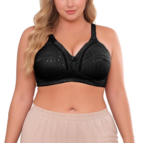 mihongmao Nursing Bras for Breastfeeding Bralette Ladies Comfortable No Steel Ring Breathable Woman Plus Size Bra Woman Underwear Black 3X