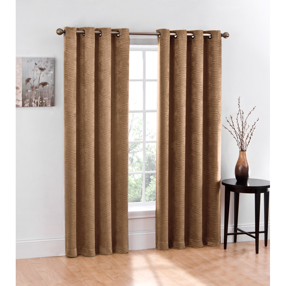 Blackout Window Curtain Grommet Panels,Width 50" X 84"(Cafe Au Lait