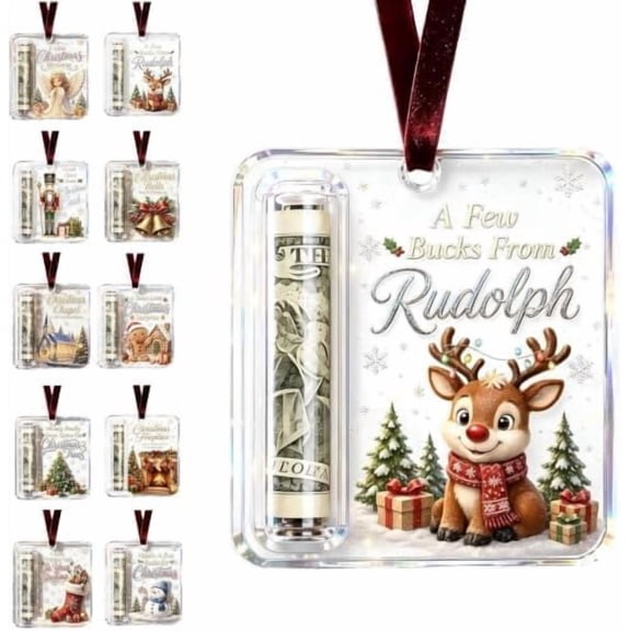 Christmas Cash Gift Holder Ornament - Money Holders for Cash