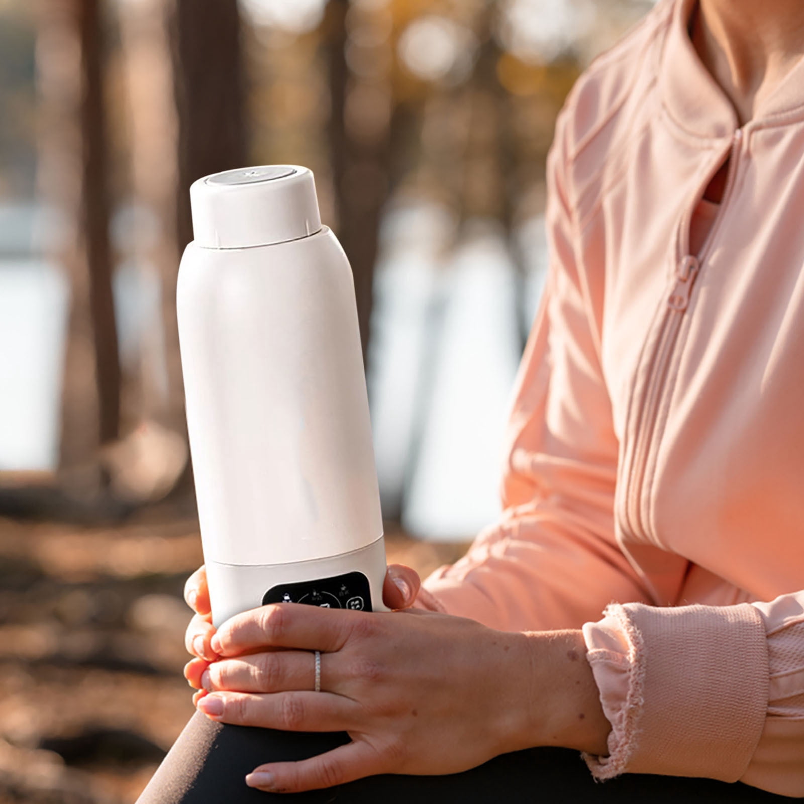 Hyknon Portable Bottle Warmer for Travel Fast Heating BPA-Free Milk Warmer Cup Stainless Steel Large Capacity Bottle Warmers for Tea Formula Water, Gray