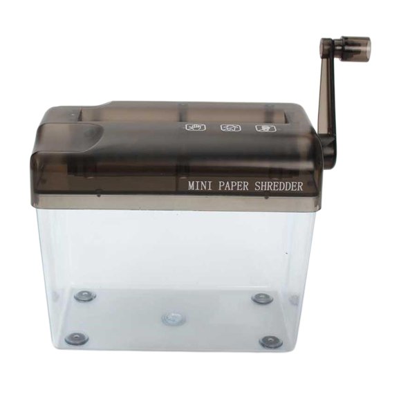 Langgg Shredder Small Hand Cranked Portable 1 Sheet Container Plastic for Household