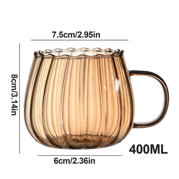 Transparent Glass Cup Creative Coffee Tea Drinks Dessert Breakfast Milk Cup Glass Mugs Handle Drinkware Couple Gifts (gold,400ml)