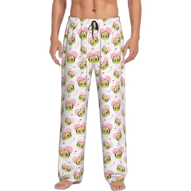 Balery Avocado Lovers Pantalones de pijama para hombre, pijama ultraligero, pantalón de descanso-X-Large
