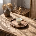 thumbnail image 4 of Wooden Serving Tray, Solid Wood Snack and Fruit Platter for Coffee Table Storage, 4 of 7