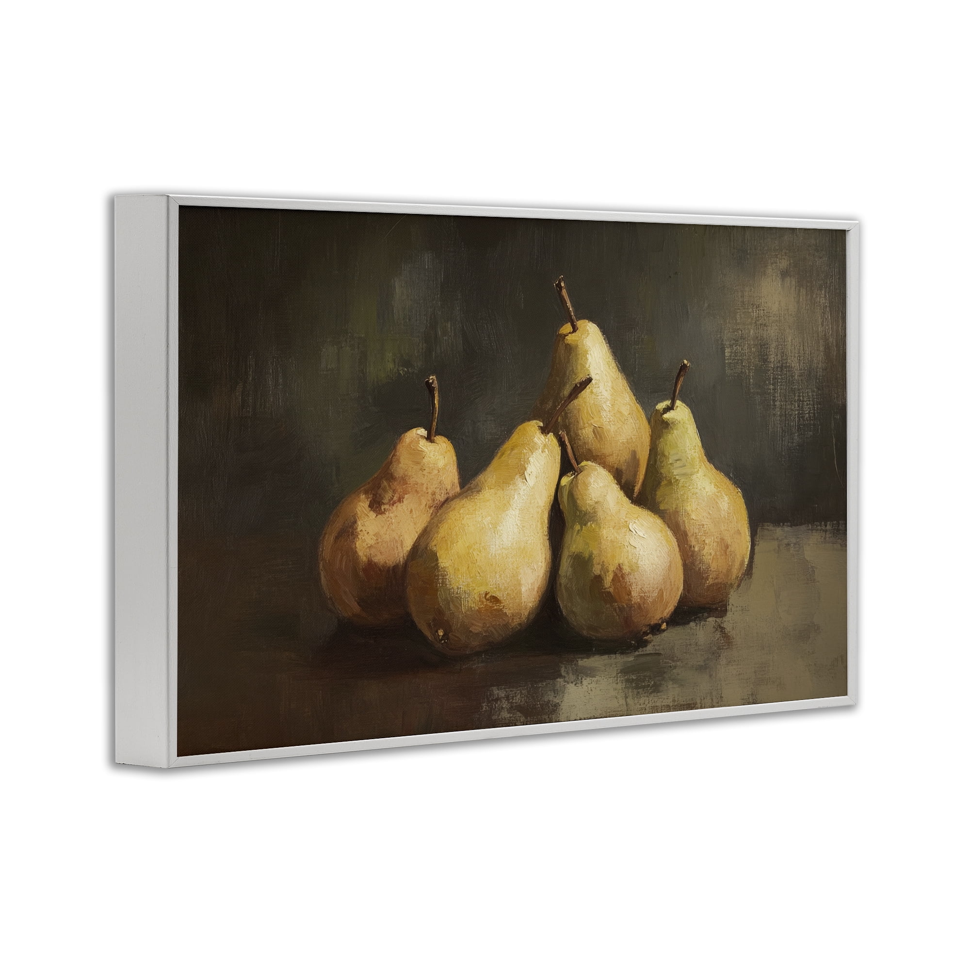 Stupell Industries Golden Pears Still Life White Framed Giclee Art, design by Petal Prints Design