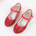thumbnail image 4 of VeFlora Girls Dress Shoes, Glitter Princess Shoe, Flower Mary Jane Low Heels, Party Wedding Prom Footwear for Toddler Kids(Red/11.5-12 Years Big kids), 4 of 8