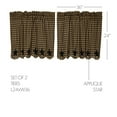 thumbnail image 3 of VHC Brands, Black Star, Cotton, L24xW36, Scalloped Tier, Set of 2, Black, 3 of 9