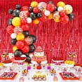 thumbnail image 6 of 3Pcs Red Metallic Tinsel Foil Fringe Curtains, 3.28ft x 6.56ft Photo Booth Props.Glitter String Backdrop Streamers for Door Wall Tassle Curtains Background Birthday, Christmas Party Decorations, 6 of 6