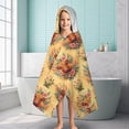 thumbnail image 6 of Yellow Highland Cow Flower Pattern Hooded Bath Towel，60"x35" for Ages 3 To 12 Kids, Quick Dry Lightweight Soft Microfiber Hood Beach Towel Cover Up for Kids, 6 of 7