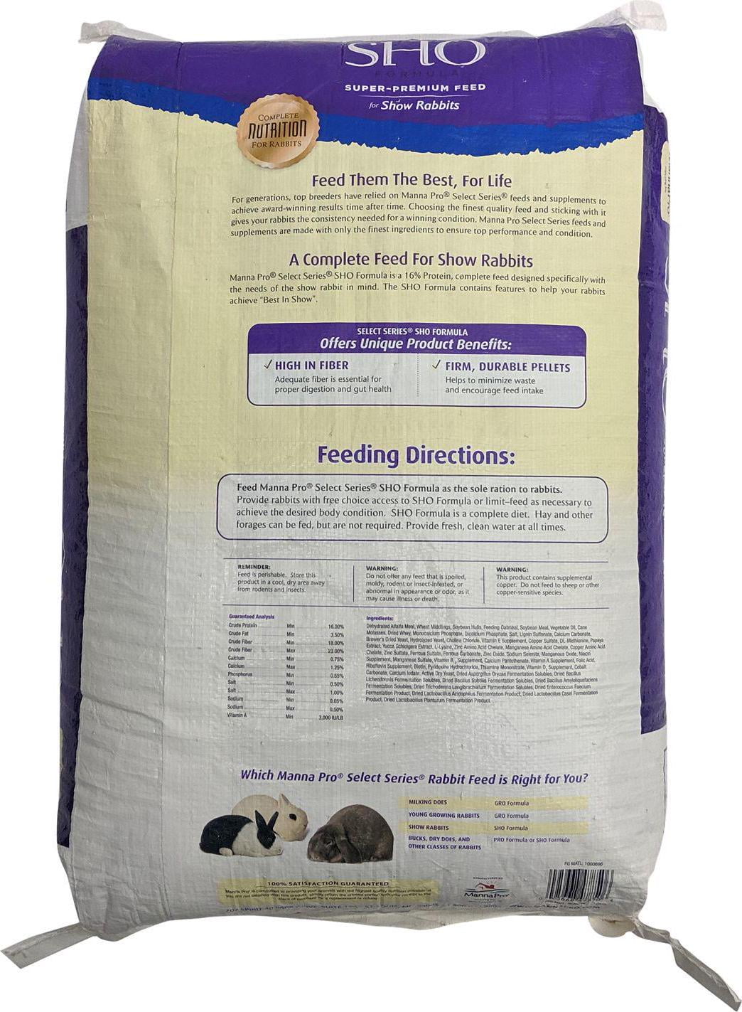 Manna Pro Select Series SHO Formula Show Rabbit Food 50 lb. Walmart