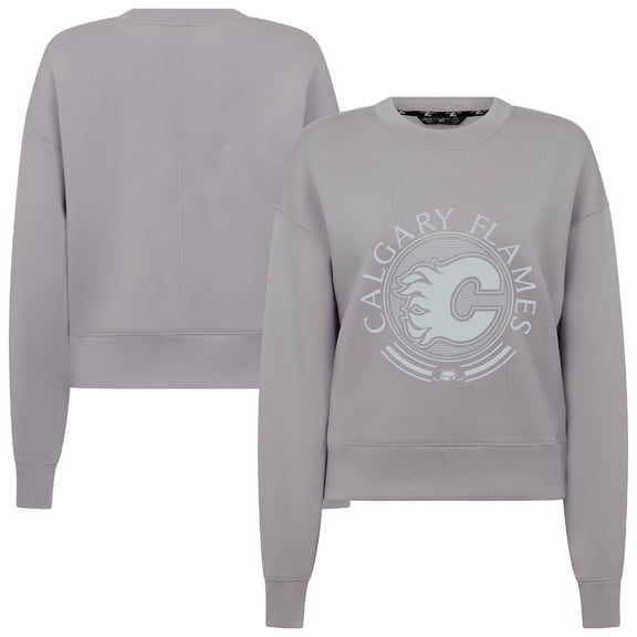 Women's Levelwear Gray Calgary Flames Slate & Snow Sponge Tri-Blend Sweatshirt