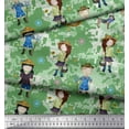 thumbnail image 2 of Soimoi Velvet Fabric Circle,Farm Boy & Girl Kids Decor Fabric Printed Yard 58 Inch Wide, 2 of 3