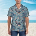 thumbnail image 5 of Uemuo Underwater Animals and Flowers Printed Regular Fit Short Sleeve Casual Hawaiian Shirt for Men,Aloha shirt,Tropical shirt,Floral print shirt,Vacation Beach shirt-XX-Large, 5 of 9