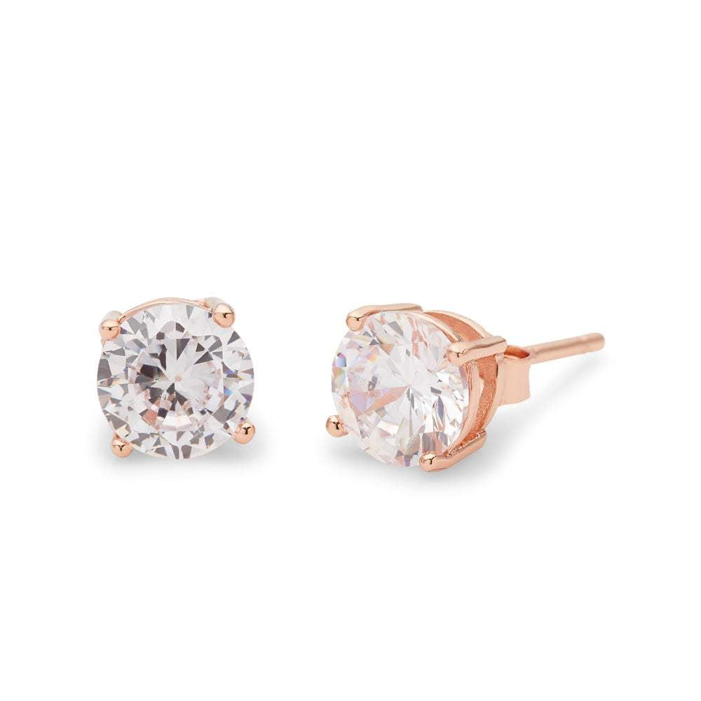 0.84 Carats Men's Rose Gold 6mm Round Cz Stud Earrings