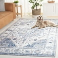 thumbnail image 5 of SAFAVIEH Arizona Asa Medallion Polyester Machine Washable Area Rug, Light Blue/Ivory, 6' x 9', 5 of 13