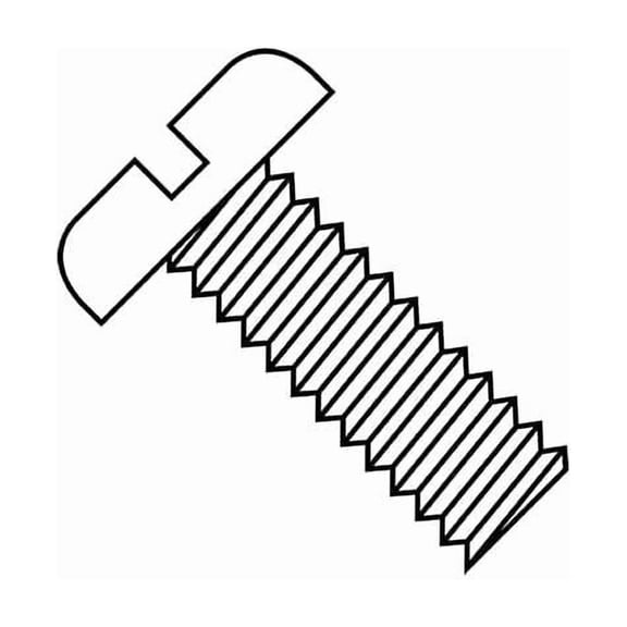 #10-32 x 1/8 in Slotted Pan Machine Screw, Nylon Steel, 2500 PK
