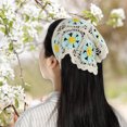 thumbnail image 2 of Unique Bargains 2pcs Crochet Bandanas, Crochet Head Scarf, Crochet Headbands Hairbands Hair Scarf for Women Girls White,Blue, 2 of 7