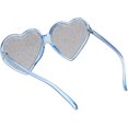thumbnail image 4 of Women's Novelty Oversize Heart Sunglasses Smoke Glitter Lens 62mm (Blue / Smoke), 4 of 4