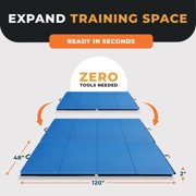 BalanceFrom 10ft x 4ft x 2in 4-Panel All-Purpose Folding Gymnastics Mat, Blue