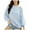 Blue, variant on Herrnalise Women's Knitted Crop Tops Women Fashion Strapless Pullover Solid Color Long Sleeves Sweater Tops Pullover Jumper Sweaters