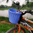 thumbnail image 2 of TINKER Rattan Bicycle Basket with Lid Handmade Rattan Bicycle Storage basket Bicycle Storage Small Back Basket, 2 of 7