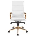 thumbnail image 4 of High Back White LeatherSoft Swivel Office Chair - Gold Frame, Synchro-Tilt, 4 of 4
