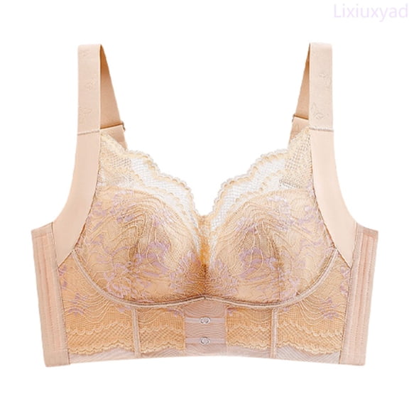 Lixiuxyad Full Coverage Underwire Bra For Seamless With Wide Side Support And Comfortable Lift Everyday Wear,Bras for Women Beige 75A