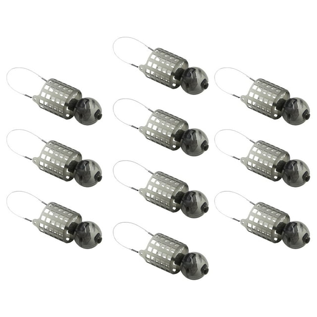 10 piezas Alimentadores de pesca Herramienta de anidación de carpas Jaula de cebo para Crawdad Minnow Eel L