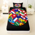 thumbnail image 3 of Manfei National Flags Twin Sheets,Football Sports Bedding,Multicolor,3 Pieces,1 Fitted Sheet and 1 Pillowcase, 3 of 6
