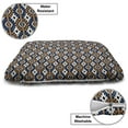 thumbnail image 3 of Boho Pet Bed, Borders Seamless Geometrical Pattern in Boho Art Style, Chew Resistant Pad for Dogs and Cats Cushion with Removable Cover, 24" x 39", Orange Blue and White, by Ambesonne, 3 of 4