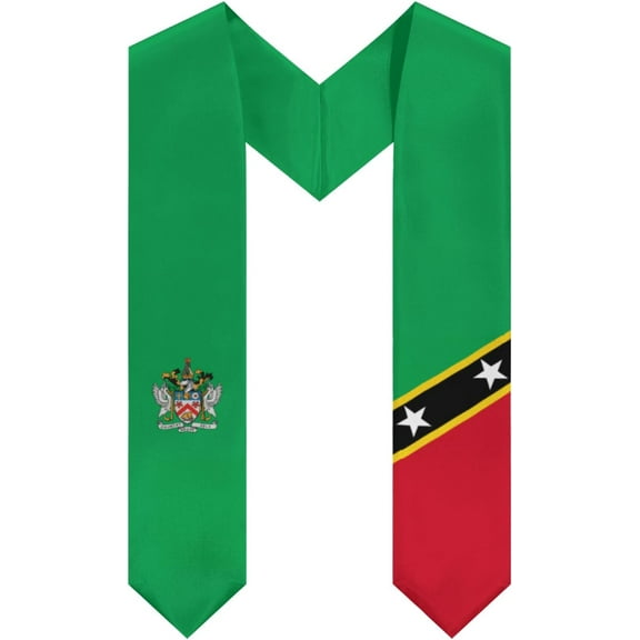 Saint Kitts and Nevis Emblem Graduation Stole Shawl Sash Honor For Study Aboard International Students