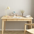 thumbnail image 2 of KULAGAGA Writing Desk with Drawers, Modern PC Laptop Computer Table for Home Office,47.2"x21.7", Oak, 2 of 7