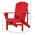 thumbnail image 3 of Outsunny Classic Adirondack Chair with Cup Holder for Backyard Red, 3 of 10