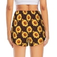 thumbnail image 2 of Lsque Chocolate Plaid Sunflower A Printed Women's Running Shorts with Liner Pockets,Elastic Quick Dry Workout Athletic Gym Yoga Shorts,Womens High Waist Shorts-Large, 2 of 9