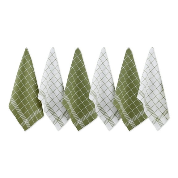Leaf Green Waffle Weave Dishtowel (Set of 6)