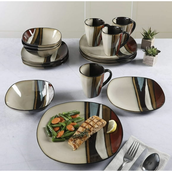 Juego de Vajilla Gibson Althea Café Combinado para 4 personas 16 piezas