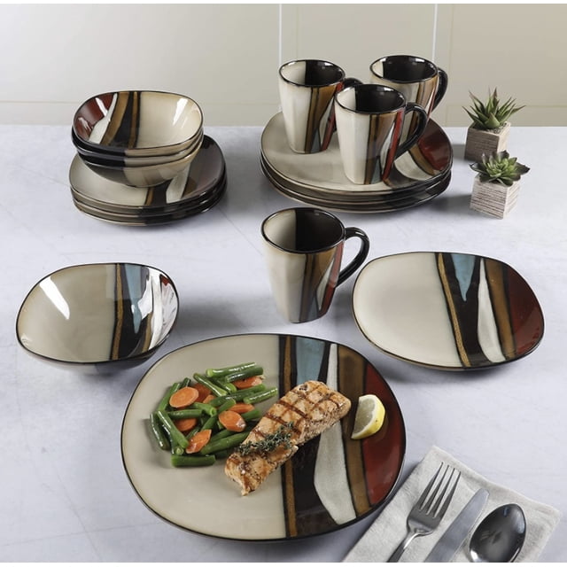 Juego de Vajilla Gibson Althea Café Combinado para 4 personas 16 piezas