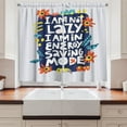 thumbnail image 2 of Ambesonne Wording Kitchen Curtains, Flowers Leaves Energy, 55"x39", Multicolor, 2 of 3