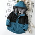 thumbnail image 2 of Boy Winter Coat Size 8 Toddler Kids Baby Boys Girls Winter Warm Solid Coats Bear Ears Hooded Padded Jacket Outwear Windproof Jacket Boys Z0H-Blue, 4-5 Years, 2 of 4