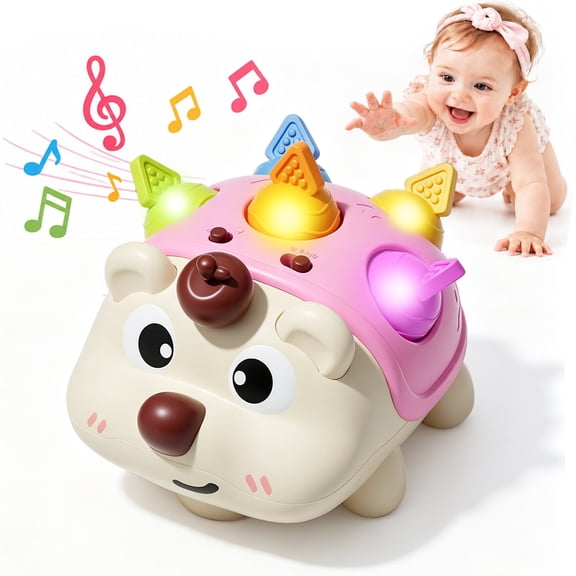 Sytle Carry Toddler Toys, Musical Crawling Infant Toys, Early Learning Educational Toy with Light & Sound, Christmas Birthday Gifts for Baby Boy Girl