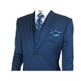 thumbnail image 5 of Mens Vitali Three Piece Suit Vested Sheen Sharkskin Business M3090 Ink blue, 5 of 10
