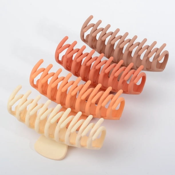 4 pinzas grandes para el pelo para mujer, pinzas de plátano mate antideslizantes, clip de mandíbula de sujeción fuerte, abrazaderas para el cabello fino y grueso