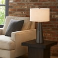 thumbnail image 3 of Tiy 30 Inch Table Lamp, White Hardback Drum Shade, Gray Iron Cone Base, 3 of 8