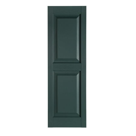Raised Panel Light Premier One-Piece #331 Heritage Green Raised Panel Decorative Exterior Shutters, 15