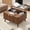 Walnut, variant on PHOYAL Wood Lift Top Coffee Table with Hidden Compartments for Storage, Fluted Square Coffee Table with 2 Doors for Living Room, Walnut