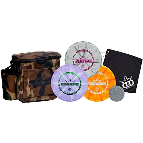 Disc Golf Starter Set with Bag | Dynamic Discs Disc Golf Set - Includes Frisbee Golf Bag, Driver, Midrange, Putter, Towel, & Mini Disc Golf Equipment (Woodland Camo)